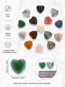 QYDCX 5/10/15 Pcs 30mm Random Natural Heart Crystals Polished Tumbled Stone Mixed Gemstone Heart Palm Pocket Stones Bulk For Gift Home Decoration DIY - Multicolor - View 5