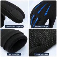 Men's Winter Touchscreen Gloves, Non-Slip Reflective Warm Brushed Lining Full Finger Sports Gloves With Grip Palm And Elastic Cuff, Suitable For Cold Weather Running, Jogging, Walking, Commuting, Daily Wear, Gift - Multicolor - View 6