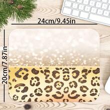 1pc Beige Leopard Print Mouse Pad, Glitter Animal Spot Border And Soft Neutral Gradient Extended Desk Mat For Home Office And Gaming, Sizes S/M/L/XL - View 17