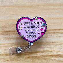 Retractable D-Shaped Badge Reel With Funny Quote Design, Nurse Hospital ID Badge Clip Office Lanyard, 1pc - A - View 1
