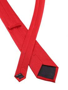 1pc 7cm Professional Business Tie Men's Korean Style Fashion Polyester Long Necktie - Red - View 5