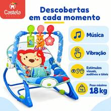 Cadeira de Balanço Azul Vibratória com Som para Bebês - Castela - Azul - Visão 7