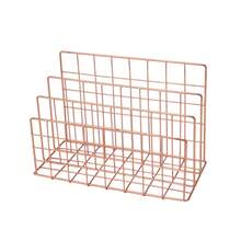 This Modern Metal Bookshelf And Desktop Organizer Set Features A Minimalist Wrought-Iron Design, Combining Book Storage With A Multifunctional Holder For Magazines And Newspapers-Perfect For Organizing And Decorating Home Office Spaces. - Multicolor - View 14