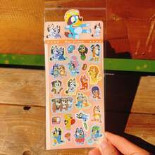 Bluey 10 Sheets Cute Cartoon Dog Holographic Stickers, Shiny Glitter Sticker Pages, Adorable Animal Character Stickers, Suitable For Planner, Scrapbook, Phone Case, Laptop, DIY Craft Decoration, Fun Decorative Sticker Pack, Perfect For Party Favors, Colorful Pattern Art Stickers - Multicolor - View 4