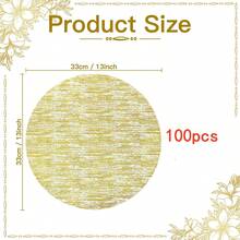20/30/50/100pcs Disposable Table Mats, Thin Round 13-Inch Gold Striped, Suitable For Wedding, Birthday Party, Dining Table And Holiday Home Decor Placemats - Gold - View 12