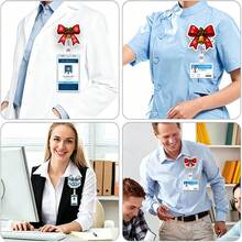 1pc Christmas Snowflake Bell Bow Retractable Acrylic Badge Reel, Suitable For Nurses, Doctors, Teachers, Volunteers, Office Workers, Christmas, Valentine's Day - A - View 10