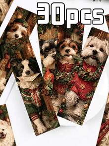 SCXXBSW 30pcs Christmas Puppy Bookmark-The Perfect Gift For Bookworms And Nerds; Reading Marker Card; Birthday And Christmas Gift; Great For Party Favors - 30pcs - View 2