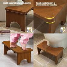Bamboo Toilet Squat Stool Wide Bathroom Potty Step Non Slip Portable UK - VJN0489 - View 3