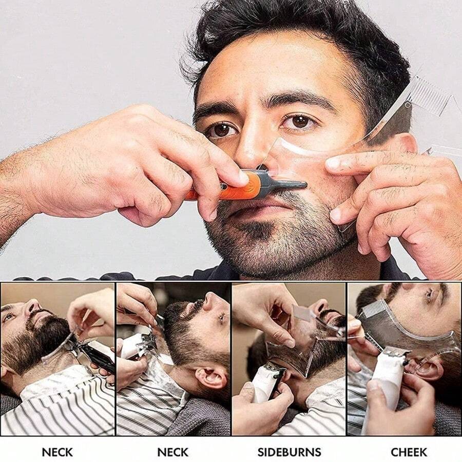 Men Beard Template StylingTool Double Sided Beard Shaping Comb Beauty Tool Shaving Hair Removal Razor Tool For Men