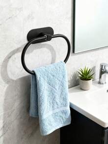 Self-Adhesive Towel Rack, Bathroom Wall-Mounted Towel Bar, Gold/Black/Silver Bathroom Towel Rack, Bathroom Wall Towel Ring, Towel Bar, Kitchen Towel Rack, Towel Hook, Bathroom Accessories, Bathroom Decor, Storage Organizer, Napkin/Dishcloth Rack - Multicolor - View 9