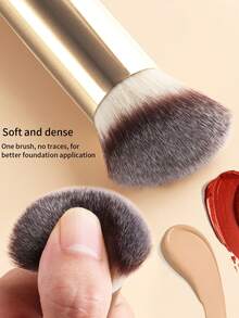 5pcs Makeup Brush Set With Dual-Ended Round Blush & Powder Brush, Dual-Ended Contour & Sculpting Brush, Wavy Foundation Brush, Angled Contour Brush, Dual-Color Soft Bristles Multi-Use, Full Face Makeup Tools For Beginners Daily Light Makeup And Date Looks - Multicolor - View 10