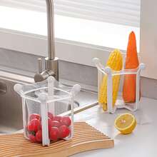 1set-Kitchen Sink Drain Rack Filter Mesh Storage Rack, Trash Filter Strainer, Leftover Food & Miscellaneous Items Storage Strainer, White Plastic Bracket/Metal Bracket + 50 Filter Mesh, Anti-Clogging & Anti-Odor. Home & Living Storage & Organization, Kitchen Storage & Organization, Kitchen Storage Rack. - Multicolor - View 6