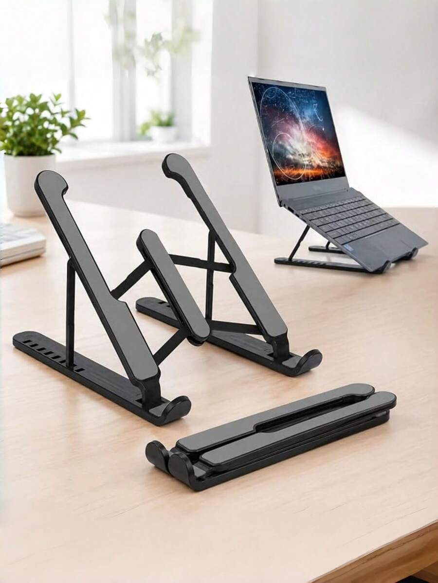 Multifunctional Portable Foldable Laptop & Computer Stand, Ergonomic Desktop High Stand With Alloy Rod Lightweight Design, Suitable For Various Sizes Of Slim Laptops & Tablets, Home Office & Study, Improves Sitting Posture & Protects Neck, Space-Saving Desktop Storage, Minimalist Universal Computer Stand - View 1