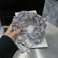 銀色蝴蝶結設計網格裝飾數據線保護套，手機充電器套裝 20W/18W，充電線保護，充電頭保護殼，兼容 Apple 兼容 13/16/15/14 充電器保護殼，絕佳禮物選擇 - 銀色 - 查看 6