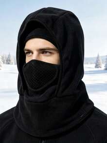 1pc Outdoor Winter Warm Hat Scarf Integrated Cycling Hat Sports Skiing Headwear Neck Guard Windproof Cold-Proof Breathable Thickened - A - View 21