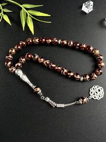 1pc Middle East Ramadan 33-Bead Single Tassel Prayer Beads, Ramadan Men's Handheld Rosary Bracelet For Daily Prayer, Counting Beads, Best Gift Choice For Festivals - Multicolor - View 4
