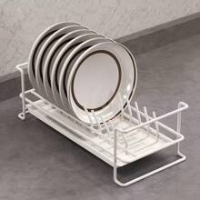 All-In-One White Silent Steel Ball Slide Pull-Out Dish Rack, Kitchen Countertop Storage Cabinet Utensil Organizer, Dish Drying Rack, Easier Pull-Out - White - View 9