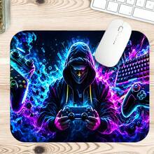 Neon Gaming Mouse Pad, Hooded Gamer With Colorful Controller And RGB Keyboard Print, Polyester Surface With Non-Slip Rubber Bottom, Suitable For Gaming Setup And Computer Desk, 3 Sizes Available - View 7