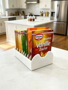 8-Compartment Spice Packet Organizer, Large-Capacity Seasoning Storage Holder, Kitchen Countertop, Cabinet & Fridge Condiment Packet Storage Rack - Multicolor - View 2