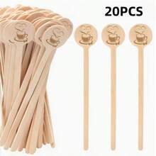 Wooden Disposable Coffee Stirrer Sticks, Large Round Head Cocktail Stirrers, Milk Tea Beverage Stirring Sticks - Multicolor - View 17