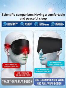 New Purple Patterned Gravity Sleep Mask, Comfortable Light-Blocking Sleep Mask, Luxury Unisex Sleep Mask, Washable And Reusable, Breathable And Light-Blocking, Adjustable Elastic; Suitable For Bedroom, Travel, Office And School; Perfect As A Gift For Family, Colleagues And Friends; Travel Essential - Multicolor - View 2