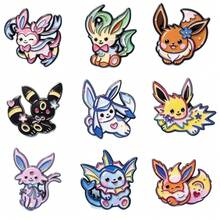 Cute Eeveelutions Enamel Pins Set, Anime Cartoon Eevee Evolution Metal Lapel Badge Brooch, Collectible Pins For Backpack Jacket Hat Gift For Fans - Multicolor - View 7
