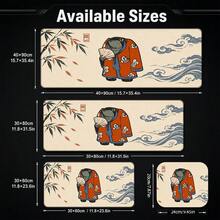 Mouse Pad Motif Katak Lucu Berjubah Merah, Cetakan Seni Asia Bambu dan Ombak Laut, Alas Meja Permukaan Kain Halus untuk Bermain Game, Komputer, Keyboard, Kantor Rumah dan Belajar, Tersedia 4 Ukuran - View 5