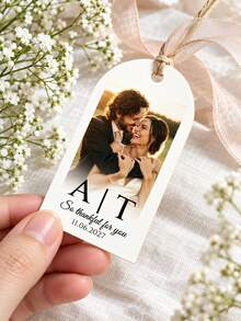 8/16/24pc Personalized Photo Wedding Favor Tags, Custom Thank You Gift Tags For Bridal Showers, Candy Bags And Wedding Guest Favors, Bulk Party Favors - Multicolor - View 8