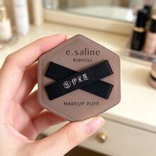 1pc Daily Makeup High Elastic Non-Latex Hexagonal Cushion Powder Puff, Dry And Wet Use, No Powder Absorption, Chinese Style Concealer Foundation Powder Puff, Reduces Powder Absorption, Even Application, Creates Delicate Base Makeup, Daily Makeup Essential, Christmas Holiday Beauty Gift - Brown - View 6