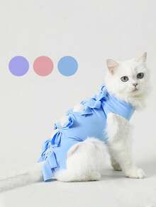 1pc Adjustable Breathable Recovery Vest For Cats, Post-Surgery Anti-Licking Abdominal Wound Protector, Suitable For Spaying/Neutering And Weaning, All Seasons - Multicolor - View 1