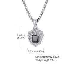 1pc Hip Hop Stainless Steel Black Zirconia Red Zirconia Dragon Claw Pendant Necklace For Men, Commute Jewelry Gift, Accessory - 2469 - View 5