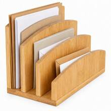 Bamboo Mail Holder Rack For Desk Document Storage - View 6