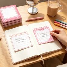 1pc/ Pink Bow Series Self-Adhesive Sticky Notes, 30 Sheets Per Pad, Warm And Soft, Suitable For Office And Life Notes - Multicolor - View 4