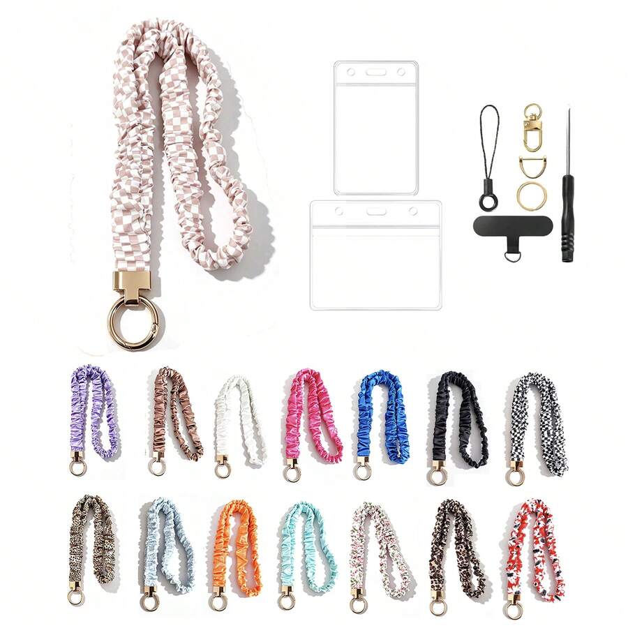 Hair Tie Style Lanyard - Elastic Cute Teacher Lanyard With ID Badge Holder, Suitable For Office Employees, Teacher Appreciation Gift - A - View 1