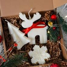 3pcs/Set Christmas Tree Elk Snowflake Scented Candle Silicone Mold DIY Winter Home Resin Gypsum Decor Handmade Craft Party Gifts - 3pcs Molds - View 1