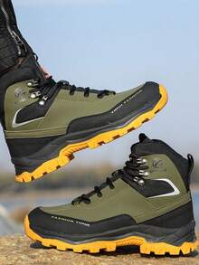 Men's Steel Toe Safety Work Shoes, Outdoor Hiking Casual Shoes, Wear-Resistant Rubber Sole, Suitable For Construction, Warehouse, Daily Maintenance Work - Green - View 7