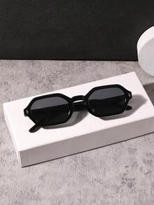 1 PC Men's Polygon Geometric Fashion Glasses PC Material Lightweight Frame Solid Color Lens Casual Style For Vacation Outing Commute With Glasses Box - Multicolor - View 3