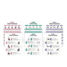 6pcs Set Chair Fitness Plan Posters, Seated Full Body Workout Charts, Weight Loss, Flexibility, Core Strength And Strength Training Guide, Home Gym Decor, Room Decoration, Perfect Gift - Multicolor - View 2