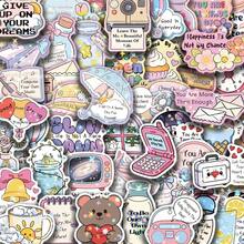 50pcs Heartwarming And Inspiring Waterproof Cartoon Stickers, Cute Vinyl Decals, Suitable For Water Bottle, Laptop, Scrapbook, Luggage, DIY Decor. - Multicolor - View 12