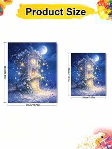 DIY Moonlit Floral Clock Tower (Frameless Or Framed 8x12 / 16x20 Inches) Paint By Numbers Kit(Acrylic) Arts & Crafts For Adult Beginners, Home Wall Decor, And Unique Holiday Gifts For Magical Nights - Sets - View 2