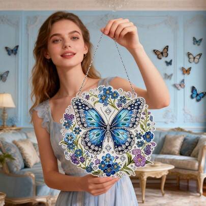 LaoJieYuan Butterfly Pendant Charm Home Life Festival Party Supplies Decorative Items Hanging Ornament Home Decor Decorative Hanging Ornament New Style For 2027 Gifts 5D Diamond Painting Kits By Numbers Full Round Drill For Adults Gifts DIY Crystal Rhinestone Mosaic Art Craft For Home Decor Supplies Embroidery Cross Stitch Hobby Craft