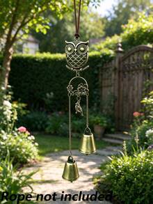 Forest-Style Metal Owl Double Bell Wind Chime, Christmas Thanksgiving Housewarming Gift For Friends, Entryway Door Decorative Ornament,Halloween Decor,Christmas Decorations For Home - Multiple Styles - View 13