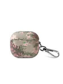 1 pieza Funda rígida para auriculares con texto personalizable y textura de camuflaje - Funda portátil para auriculares inalámbricos, compatible con Apple 1, 2, 3, 4, 5, Pro1, Pro2 - Multicolor - Ver 30