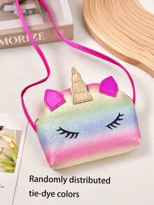 1 buah Tas Selempang Mini Portabel PU Berkilau Dekorasi Unicorn Pelangi untuk Anak Perempuan, Tas Tangan Satu Bahu Gaya Manis, Cocok untuk Jalan-jalan Sehari-hari, Pesta Ulang Tahun - MultiWarna - View 9