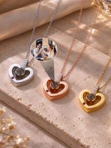 Customized Photo Projection Necklace, Personalized Keepsake Gift For Mom, Photo Projection Jewelry For Wife, Also Suitable As Wedding, Birthday Or Christmas Gift - Multi-color-style 11 - View 8