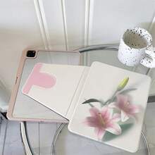 1件 百合花圖案平板保護殼，相容 iPad Air 6/5/4 與 10 (10.9 吋) - 相容 iPad Pro 2024、Air M3/A16 2025，相容 Galaxy Tab S9 FE/S8 Plus/S7/S10，相容 Oppo Pad，相容 Matepad，相容 Vivo Pad，相容 Honor Pad，相容 Xiaoxin Pad - 彩色 - 查看 3