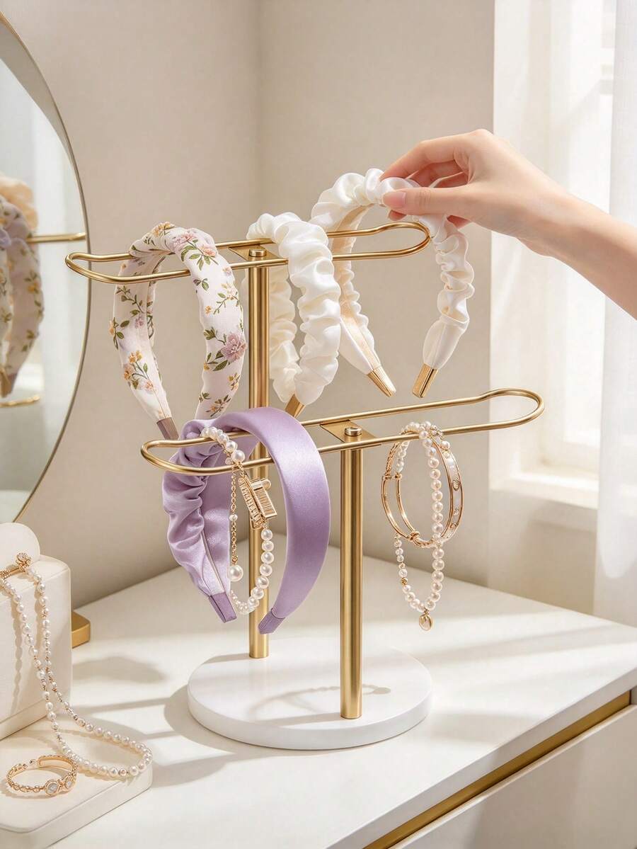 1pc Minimalist Metal Jewelry Stand Headband Holder, Perfect For Displaying Headbands, Bracelets, Necklaces, Watches And Other Accessories. Vanity Decor, Organization, Jewelry Storage Rack, Accessory Holder