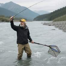 Retractable Landing Net – Foldable Fishing Landing Net – Convenient To Carry And Transport, And Fitted With A Telescopic Handle For Adjusting The Length Fishing Net Fishing Tackle Total Length Of The Net When Fully Extended: 80 Cm / 100 Cm / 115 Cm - Black - View 5