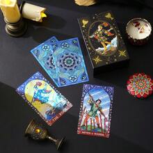 Gold Foil Tarot Cards Plastic Waterproof Tarot Cards Full Set Color Printed Tarot Cards Tabletop Game Cards, Tarot, Tarot Cards Deck - Multicolor - View 3