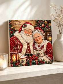 Handmade Pearl Painting Set With Frame, Christmas Penguin Pattern Design, Full Set Of Hand Tools, Wall Decoration, Christmas Gifts. - A - View 3